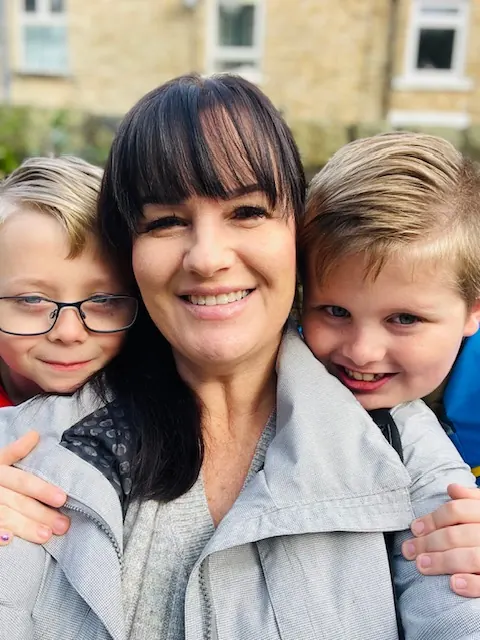 Laura Heeley with two of her sons